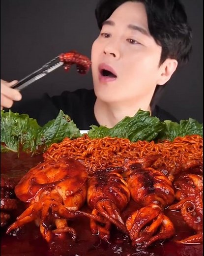 🔥 Spicy Seafood Boil Mukbang ASMR | Squid, Octopus, Cuttlefish & Kimchi Feast 🦑🐙🌶️