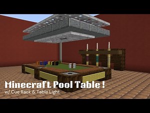 Minecraft Pool table w/ Cue Rack and Table Light | Billiard Room in Minecraft