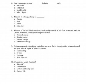 6. Heat energy moves from  body to  body.a. hot / coldb. cold... | Filo