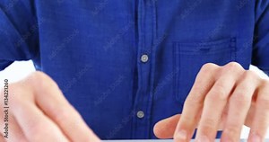 Man inserting pushpin on chart