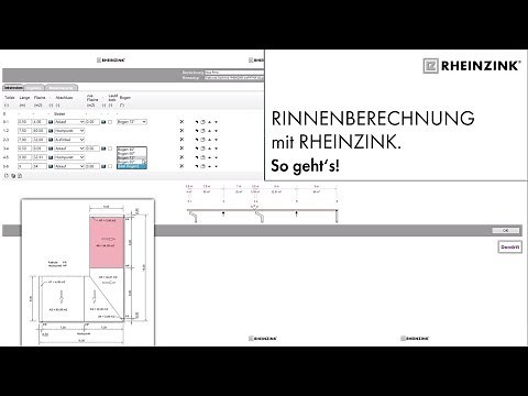 Videoanleitung RHEINZINK- Rinnenberechnungssoftware