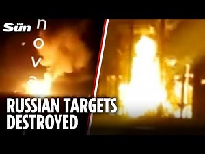 Russian railway station EXPLODES in flames as Ukraine strikes Volgograd region