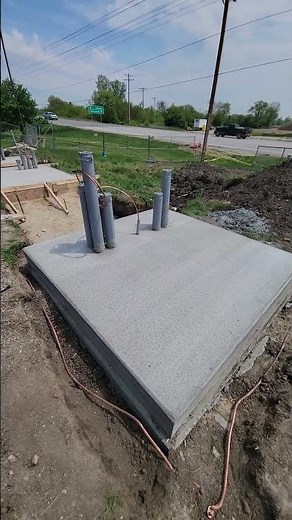 EV-GO transformer concrete pad ready for primary wire ‪@Substation2Server‬