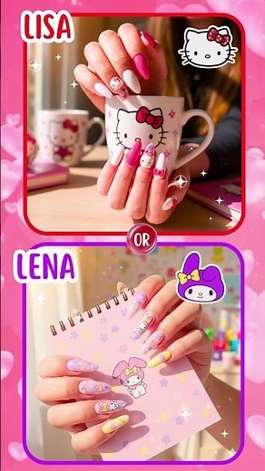 lisa lena shorts hello kitty vs my melody 💗🎁💜#lisa #lena #shorts #viralshorts