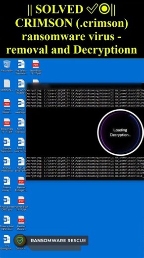 CRIMSON (.crimson) ransomware virus #ransomware #crimson #decrypt