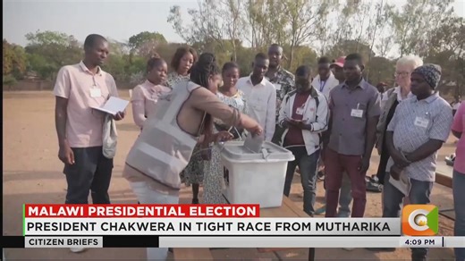 Malawi presidential election: Tension high as Malawians await presidential results Officials say there is likelihood of a run-off election President Chakwera in tight race from Mutharika #CitizenBriefs | Citizen TV Kenya