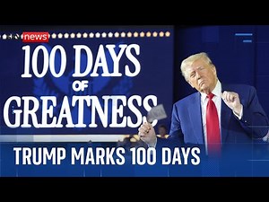 A bombastic Trump marks 100 days in office