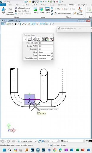 Pipe End and Break VBA for MicroStation CONNECT
