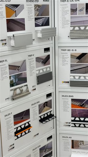 The secret to a professional tile finish? It’s all in the details. Edge profiles and transition trims do more than just look good, they protect tile edges from chipping, create clean lines, and make every stair, threshold, and transition feel intentional. From metal to PVC options, these finishing pieces are what take a tile install from good to fully finished. Not sure which profile works best for your space? Stop in and let us help you choose the right trim for your project. #TileDetails #Tile