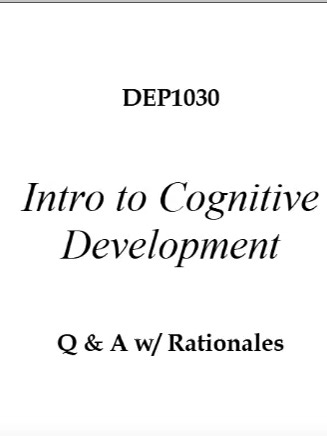 DEP1030 Intro to Cognitive Development Q & A w/ Rationales 2026 (Complete And Verified Study material) (18pages) LEARNEXAMS A researcher wants to study how children's understanding of numbers changes over time. She gives a group of 4-year-olds and a group of 6-year-olds a task where they have to estimate how many candies are in a jar. She finds that the 6-year-olds are more accurate than the 4- year-olds. What cognitive development theory can best explain this finding? a) Piaget's theory of cogn