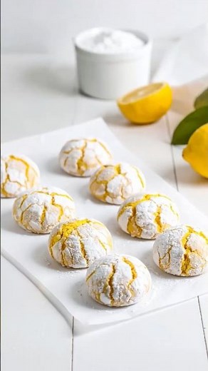 Easy lemon crinkle cookies | Soft lemon crinkles cookies with ginger | Lemon Recipe #recipe