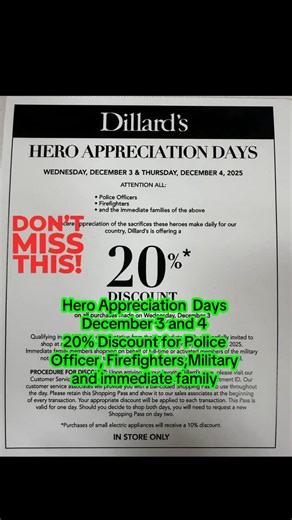 Doubleweardivas Deerbrook on Instagram: "Dec 3-4 20% Discount for the Police officers,Firefighters,Military and immediate family!"