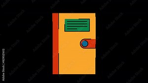 Notebook animated motion graphic with alpha channel. Notebook 4k video animation for web, mobile, and user interface design Stock Video