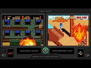 Sunset Riders (Sega Genesis vs SNES) Side by Side Comparison