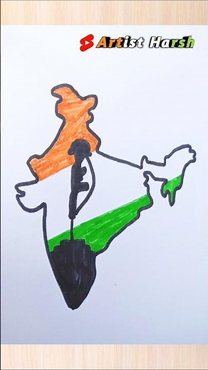 Republic Day Special 🇮🇳 India Map Drawing | 26 January Special Art #shorts