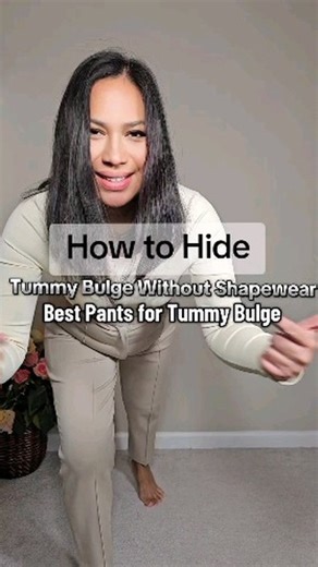 Ma Potemkin on Instagram: "How to Hide Tummy Bulge: ⬇️⬇️ 1. Slim-Fit Pants Emphasize the Tummy Light Colors: These tend to highlight every contour, making areas like the tummy more noticeable. Slim Fit: Clings to the body, especially around the waist and hips, drawing attention to the midsection. 💥💥 ⬇️⬇️ 2. Barrel-Leg Pants Conceal and Balance Relaxed Fit: Barrel-leg pants have a looser fit through the legs, which balances a fuller midsection and diverts attention from the tummy. Structured Fa