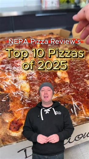 I don’t love rankings… but after reviewing 95 pizzas this year, these are the 10 trays that stood out the most to me in NEPA. Not saying they’re the best — just the best I ate in 2025. Here we go ⬇️ 🔟 Antonio’s Pizza — Nanticoke 9️⃣ The Guy With the Dough — Moosic 8️⃣ D’Amore Pizza — Taylor 7️⃣ DaVinci Pizza on the Square — Scranton 6️⃣ Colarusso’s Coal Fired Pizza — Dickson City 5️⃣ Lupo Rosso Pizza Truck 4️⃣ Cafe Apizza — Forty Fort 3️⃣ Anthony’s Restaurant — Old Forge 2️⃣ Dino’s Pizza and It