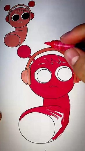 Surprised Red Sprunki Shocked & Colorful Reaction!”