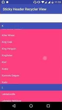 Sticky header smooth Recycler View in Android | AndroidTechWeb