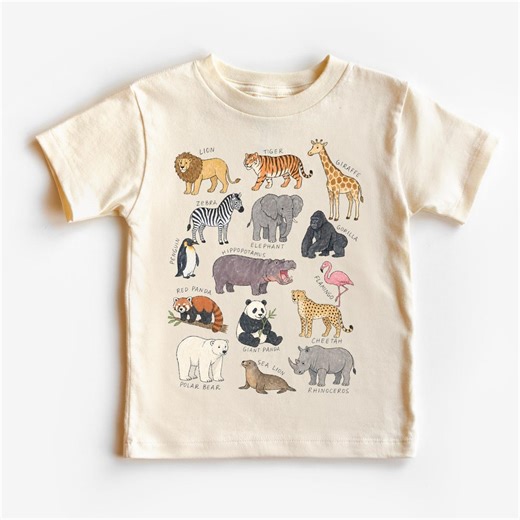 Kids Zoo Animal Shirt, Safari Animal Graphic Tee, Educational Animal T-shirt for Boys and Girls - Etsy