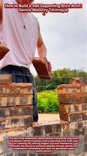How to Build a Self-Supporting Brick Arch | Genius Masonry Technique 🧱