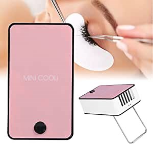 Mini Fan, Portable Grafted Eyelash Blower Dryer for Extension Glue Dry with USB Air Conditioner(Pink)