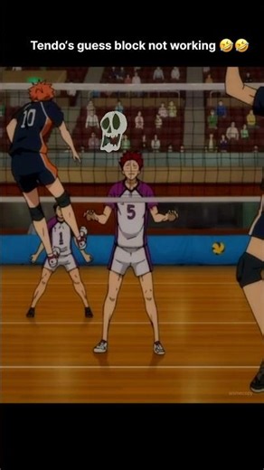 Tendo guess block is not working 🤣🤣#usashorts #haikyuu #anime