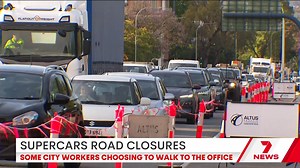 CBD workers have ditched the car and begun walking to the office with Supercars road closures adding more stress to the daily commute. | 7NEWS Adelaide