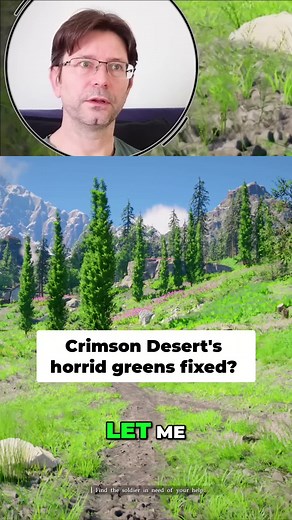 Crimson Desert: Taming the horrid greens in-game with Reshade tweaks. This custom pack tones down the greens for a much better look. It's not perfect, but it's a huge improvement! Crimson Desert Visual Redux Reshade by Skytex https://www.nexusmods.com/crimsondesert/mods/12 #CrimsonDesert #CrimsonDesertGraphics #CrimsonDesertFirstImpressions #CrimsonDesertPC #EnvironmentArtistReview #GameArtAnalysis #GameDevelopment #GameEnvironmentArt #OpenWorldRPG #RDR2Developer #GTAVDev #Reshade