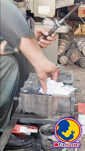 Valve Lapping Process 🔥 Perfect Engine Seal Satisfying Precision Work! #Shorts