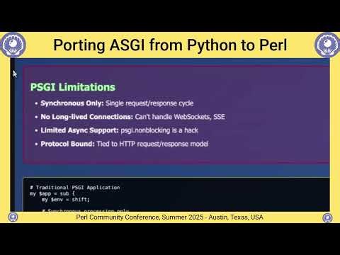 Perl Community Conference Summer 2025 - John Napiorkowski Porting ASGI from Python to Perl