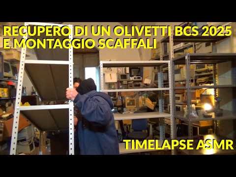 Recupero Olivetti BCS 2025 e TIMELAPSE Montaggio Scaffali ASMR #retrocomputing #vintage #computer