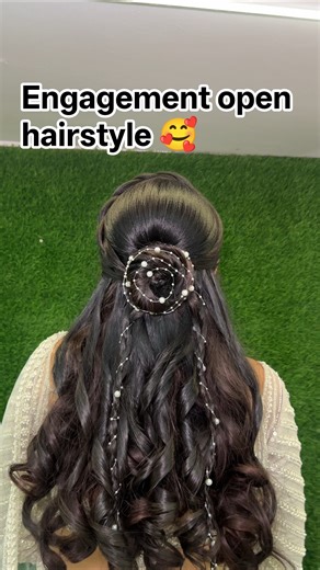 engagement open hairstyle🥰#wedding #openhairstyle #hairstyle #weddinglook #engagement #shortvideo
