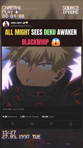 ALL MIGHT SEES DEKU AWAKEN BLACKWHIP 😱 | #myheroacademia #edit #amv #anime