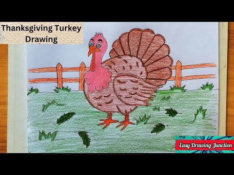 Easy Thanksgiving Turkey Drawing | How to Draw a Turkey Step by Step for Kids