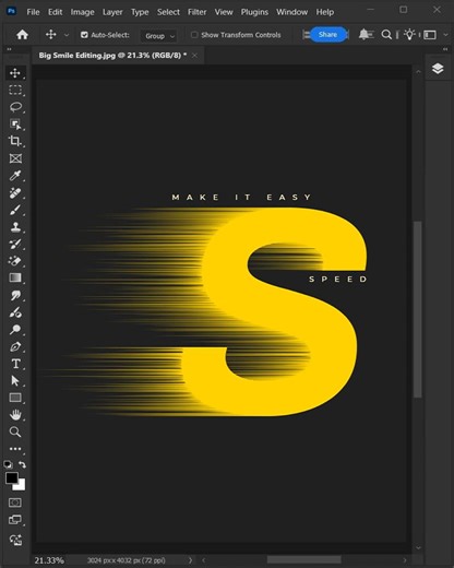 Adobe Photoshop tips to create this speed text effect! #bigsmileediting | Big Smile Editing