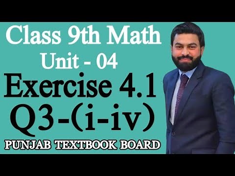 Class 9th Math Unit 4-Exercise 4.1 Question 3(i-iv)-9th Maths Exercise 4.1 Question 3 - Ptb