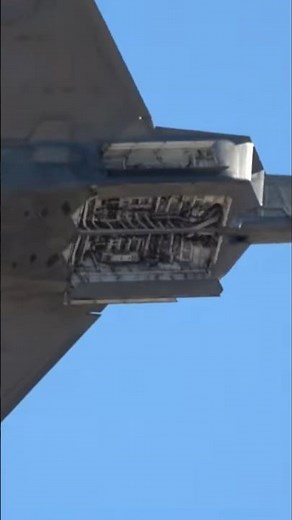 The F-22 has opened its weapons bay! The world's premier fighter jet, capable of carrying missiles i