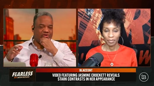 A video has resurfaced, showing Congresswoman Jasmine Crockett before she adopted her "ghetto" persona in Congress. The contrast between her previous self and her current image has led Shemeka Michelle and Jason Whitlock to question why she is acting this way. Jasmine Crockett appears to be seeking fame, and it seems she may have succeeded in her mission. | Jason Whitlock