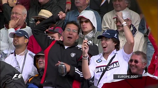 FernandoAlonsoOficial and Felipe Massa have a heated exchange after clashing at the Nurburgring during the 2007 European Grand Prix | F1