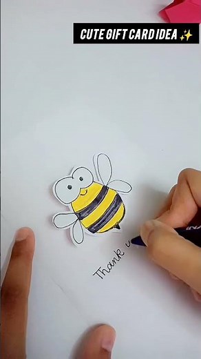 Cutest DIY Card You'll Ever Make! 🐝"DIY Bee Thank You Card 🐝 |Handmade Card Tutorial for Beginners🐝