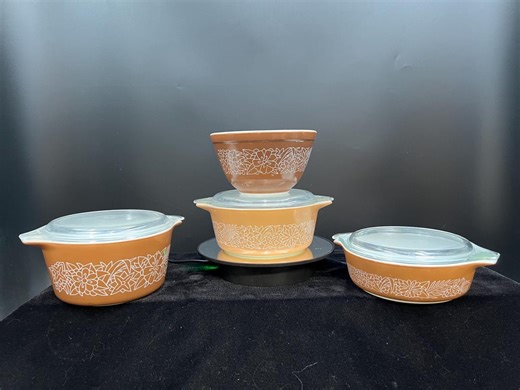 PYREX Woodland Brown and Tan. Patterns 401, 471, 472, 473. Casseroles W/lids and Bowls. FREE Shipping - Etsy