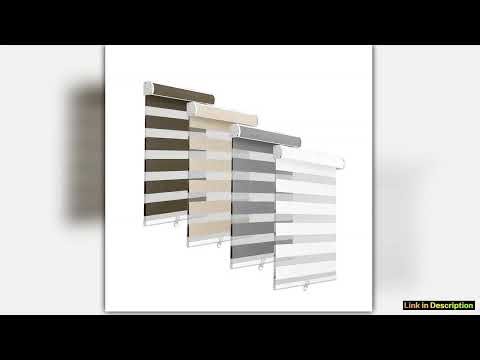 Cordless Day and Night Zebra Blinds FreeStop Dual Layer Light Filtering Roller Windows Shades for H