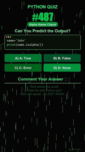 Python Quiz #487 — Can You Predict the Output? #shorts #python