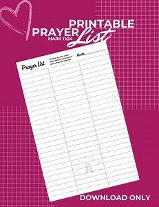 Printable Prayer List, Bible Journaling Prayer List, Prayer, Prayer Journal, DOWNLOAD Prayer Page - Etsy Canada