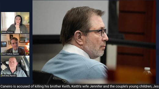 "Paul Caneiro did this." Prosecutor Chris Decker delivered a 5.5 hour closing argument to the jury in the Paul Caneiro trial. His closing statement spanned two trial days and pointed to DNA evidence and Paul's desperate need for money, among other things. The defense argues prosecutors got the wrong guy. “He had no motive,” said defense attorney Monika Mastellone during her 3.5 hour long closing argument. Caneiro, 59, is on trial for the murders of his brother Keith Caneiro, 50; Keith’s wife Jen