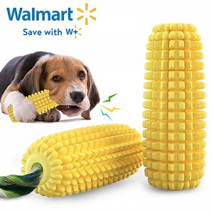 LosFong Ultra-Durable Dog Chew Toys for Aggressive Chewers - Indestructible Corn Cob Design with Squeaker, Tough Puppy Teething Toys for Small, Medium & Large Breed Dogs