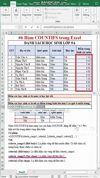 #6 Hàm COUNTIFS trong Excel #excel #learnontiktok #exceltips #excelpro #excelvolong