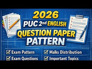 Question Paper Pattern 2026 PUC 2ND ENGLISH