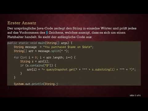 Wie man Werte dynamisch in einen String in Java mit Kotlin-Syntax einfügt